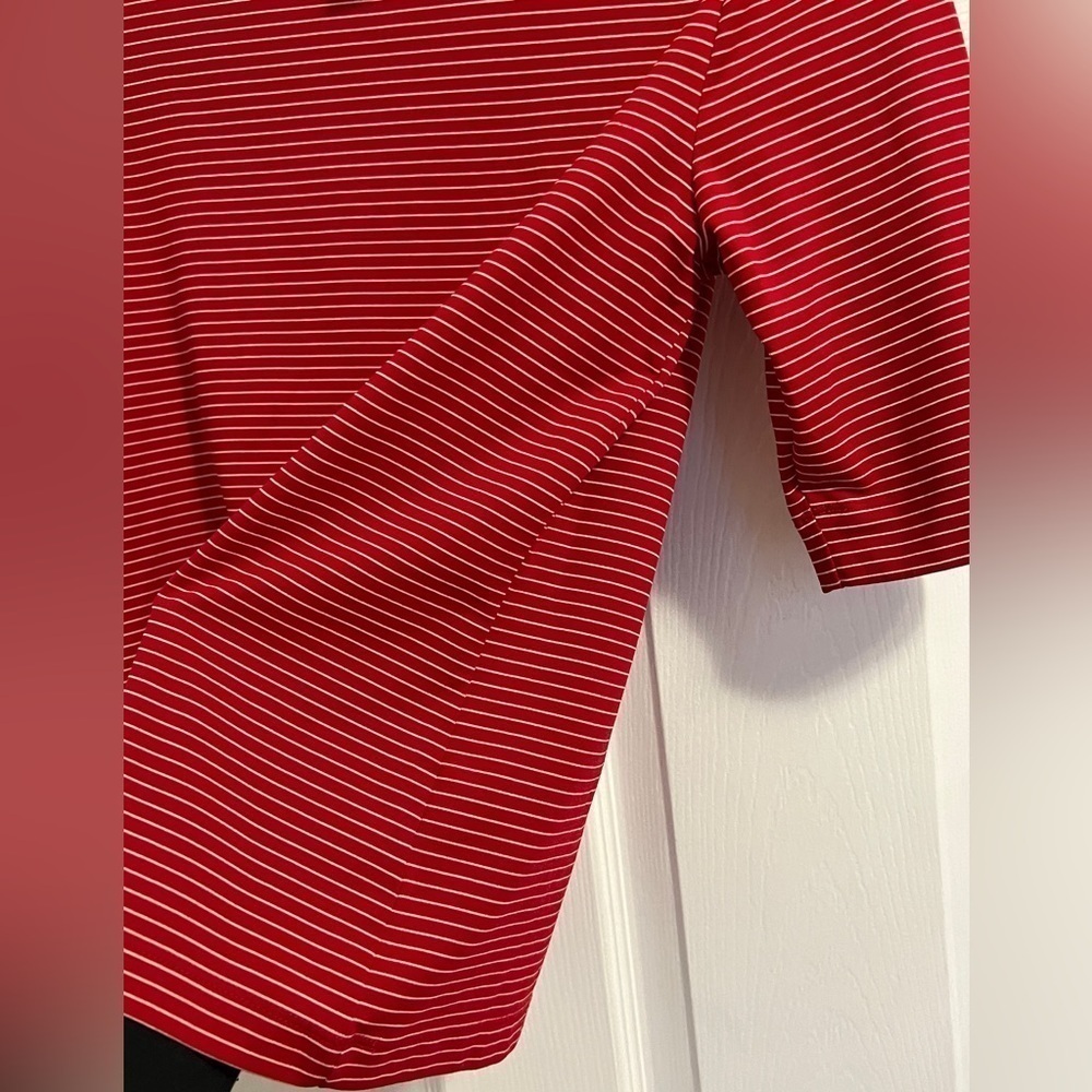 2 for $10 Lauren Ralph Lauren Pinstripe Short Sleeve Top Women’s Size Medium - Picture 6 of 7